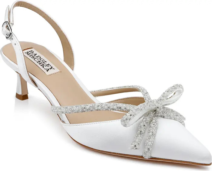 Angelina Slingback Pointed Toe Kitten Heel Pump (Women) | Nordstrom