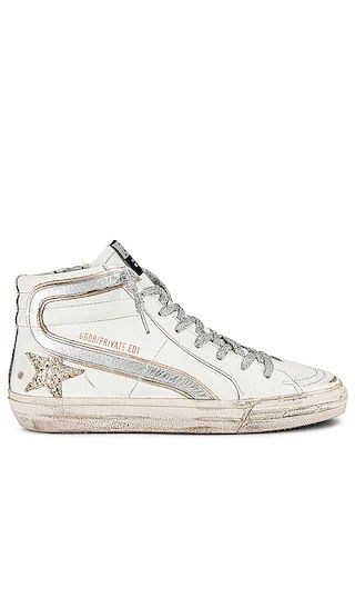x REVOLVE Slide Sneaker in White & Gold | Revolve Clothing (Global)