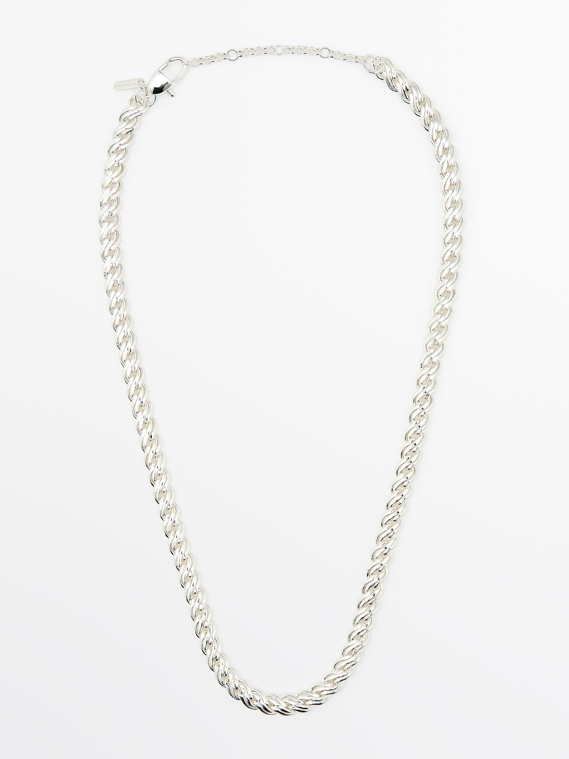 Silver-toned chain link necklace | Massimo Dutti UK