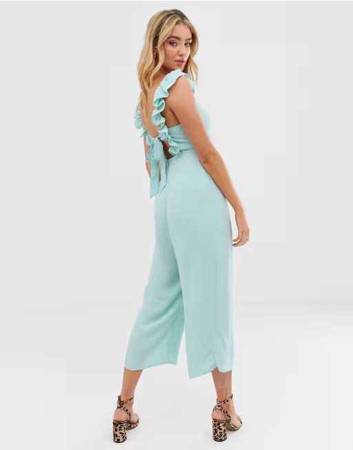 ASOS DESIGN frill strappy cullote jumpsuit | ASOS US