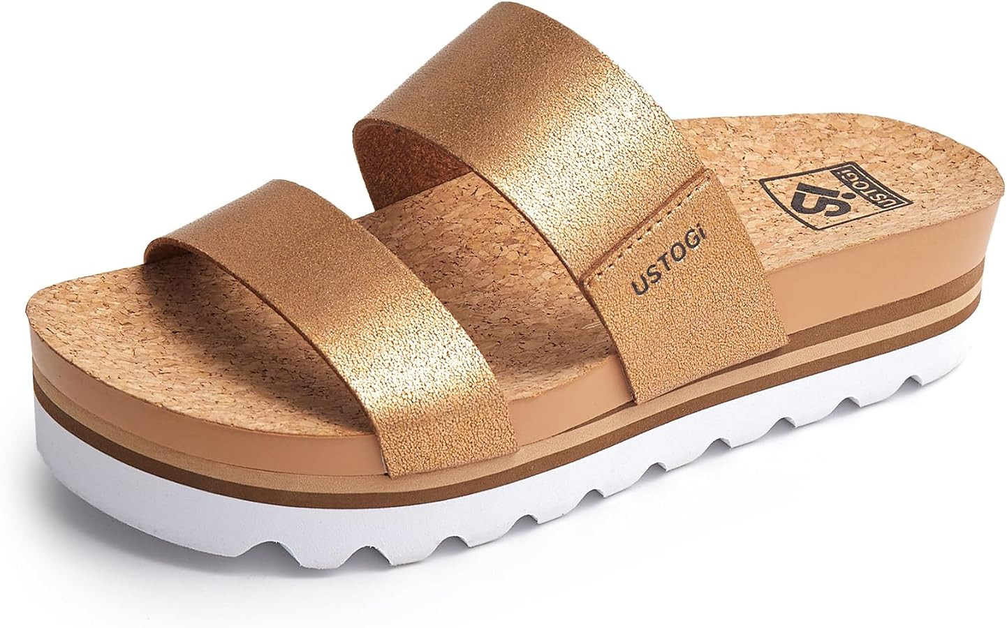 Flatform Platform Sandals Women Arch Support Beach Slides Orthotic Summer Causal Cork Footbed Adj... | Amazon (US)