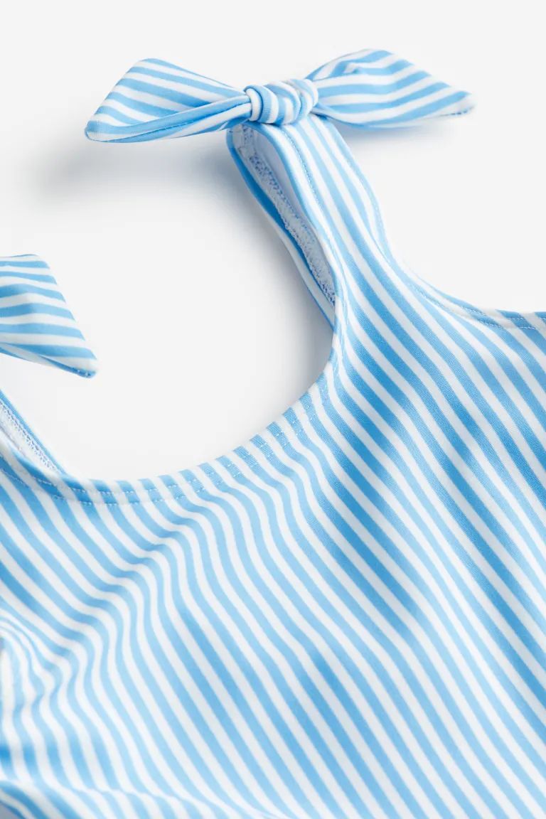 Patterned Swimsuit - Light blue/striped - Kids | H&M US | H&M (US + CA)