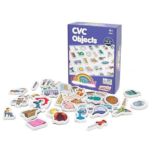 Junior Learning Rainbow CVC Objects Magnetic Foam Set, 40 Pieces, Ages 4-5, Phonics, Pre K-K | Amazon (US)