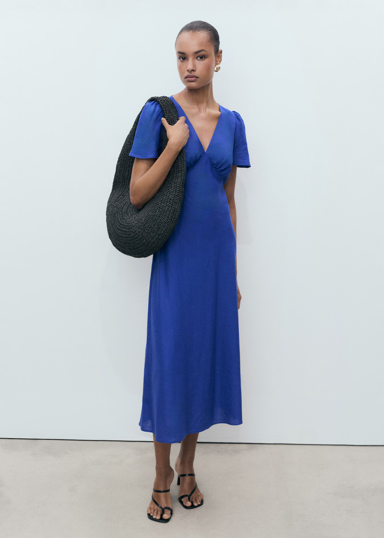 Floral linen-blend dress - Women | MANGO USA | Mango (US/MX/AU)