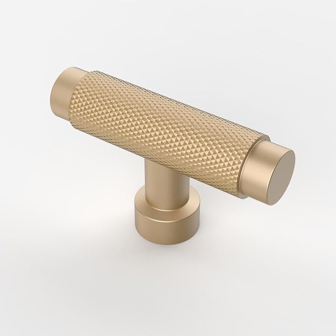 Asidrama 10 Pack Knurled Champagne Gold Kitchen Cabinet Knobs Dresser Knobs Drawer Knobs Single H... | Amazon (US)