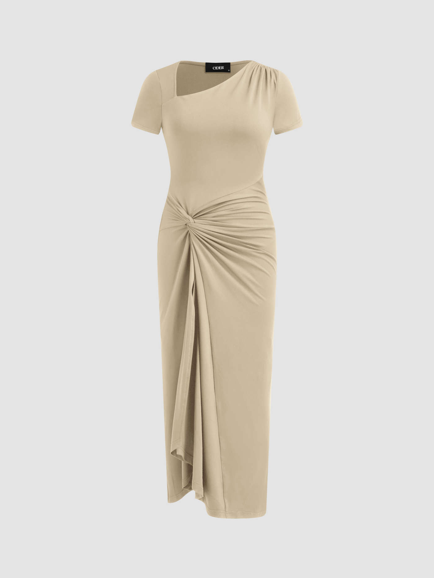 Asymmetrical Neck Twist Maxi Dress | Cider
