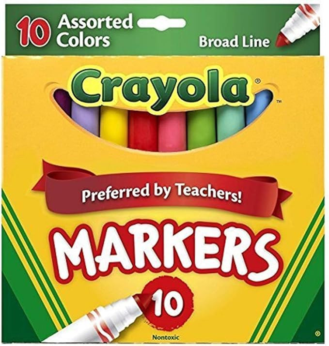 Crayola Assorted Broad Line Markers 10 Count - 2 Pack | Amazon (US)