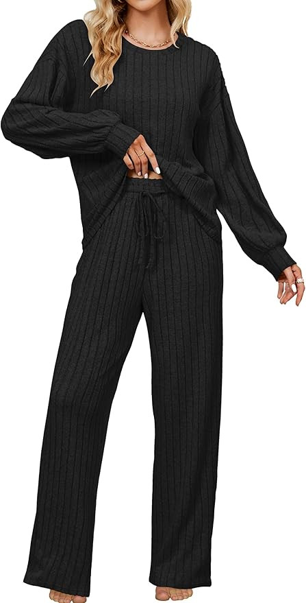 Blooming Jelly Womens Lounge Set Cute Long Sleeve Pajama Sets Casual 2 Piece Pj Outfit Fall Sleep... | Amazon (US)