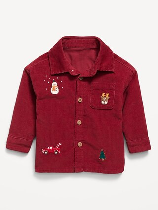 Long-Sleeve Embroidered Corduroy Shirt for Baby | Old Navy (US)