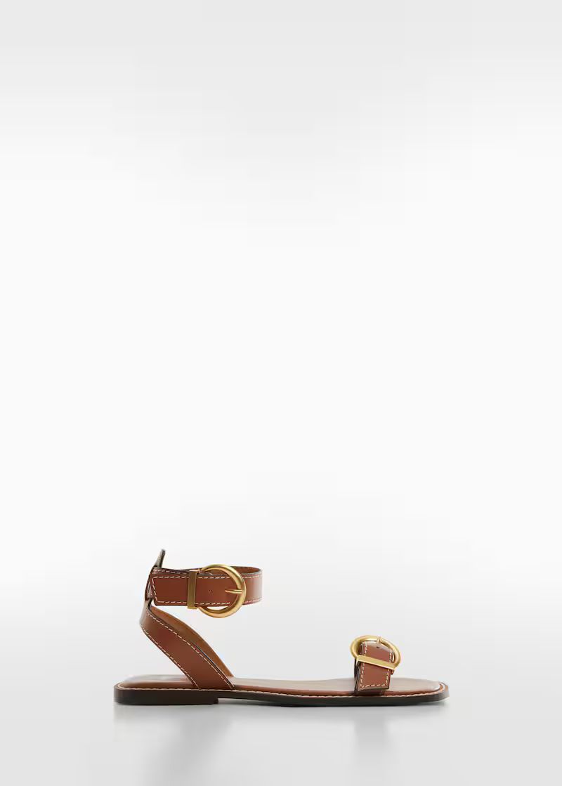 Leather straps sandals -  Women | Mango USA | MANGO (US)