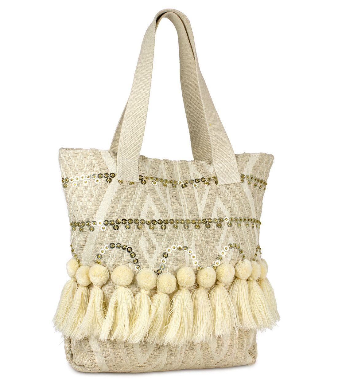 Magid Women's Embellished Jacquard Tassel Tote Bag, Walmart Bag, Summer Bag, Vacation Bag | Walmart (US)