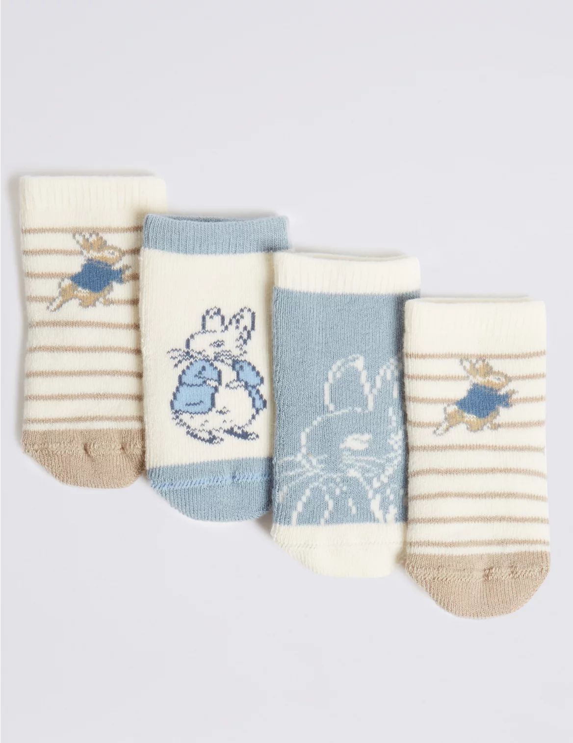 4 Pairs of Peter Rabbit™ Baby Socks vanilla | Marks & Spencer (US)