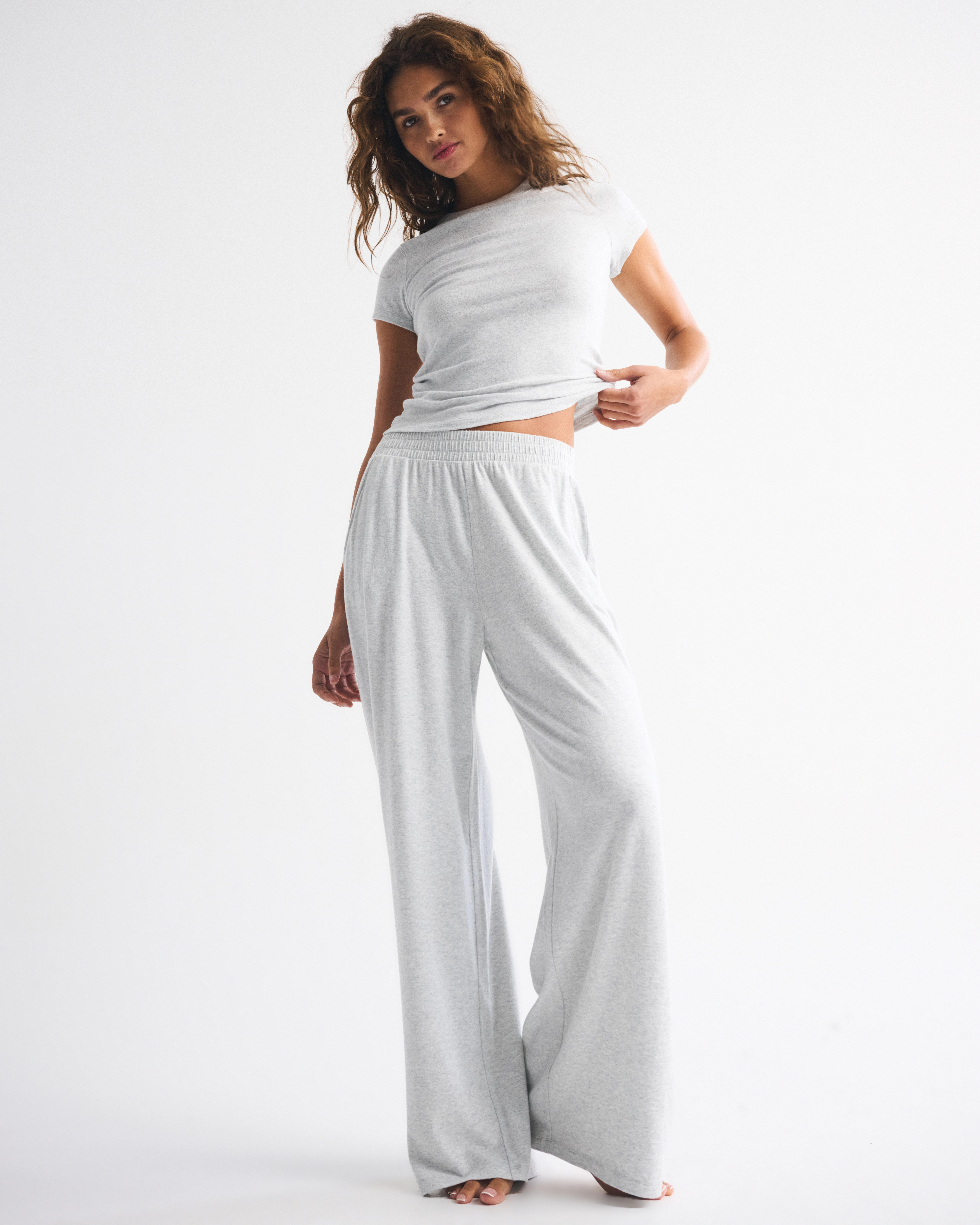 Lounge Brushed Wide Leg Sweatpant | Abercrombie & Fitch (US)