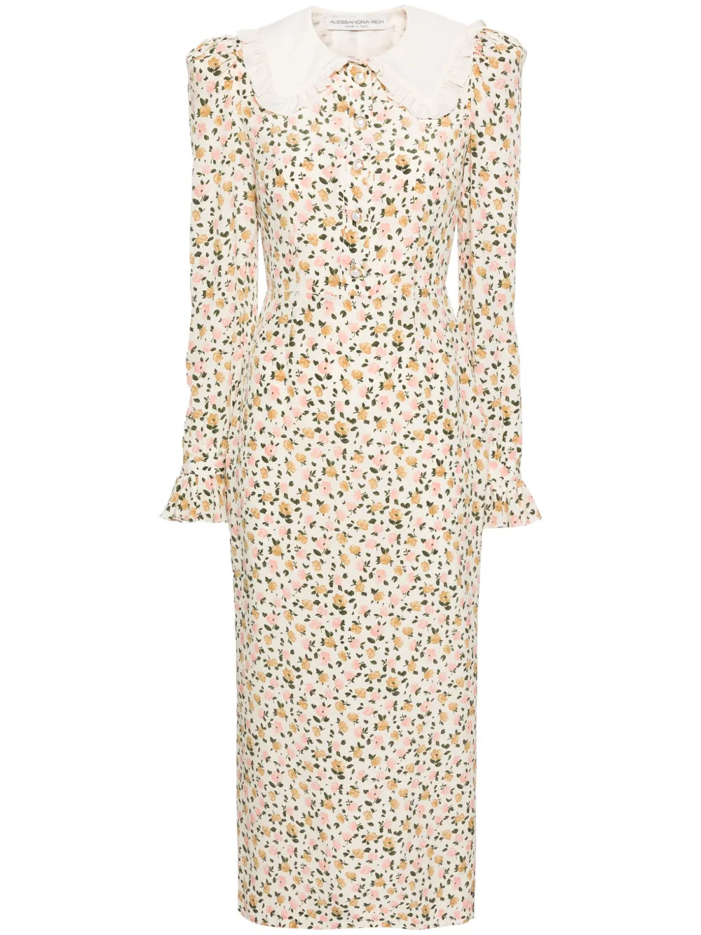 floral-print silk midi dress | Farfetch Global