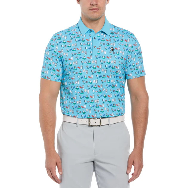 Martini Print Golf Polo | Perry Ellis