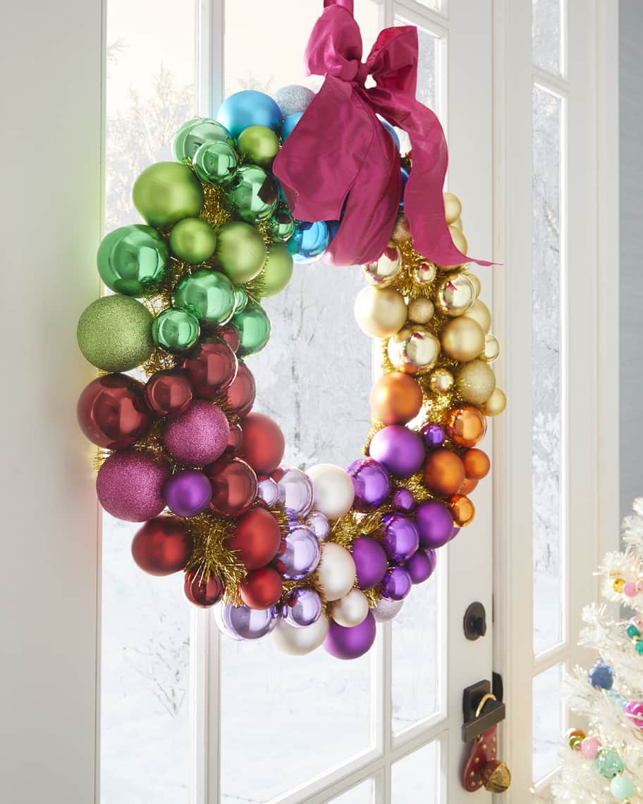 Cody Foster & Co Rainbow Ball Holiday Wreath | Neiman Marcus
