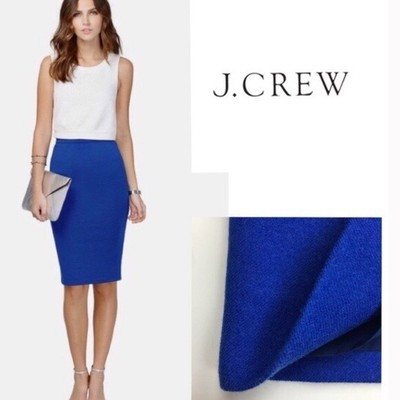 J. Crew The Pencil Skirt Royal Blue Size 6 Wool Blend Lined #46575 | eBay US