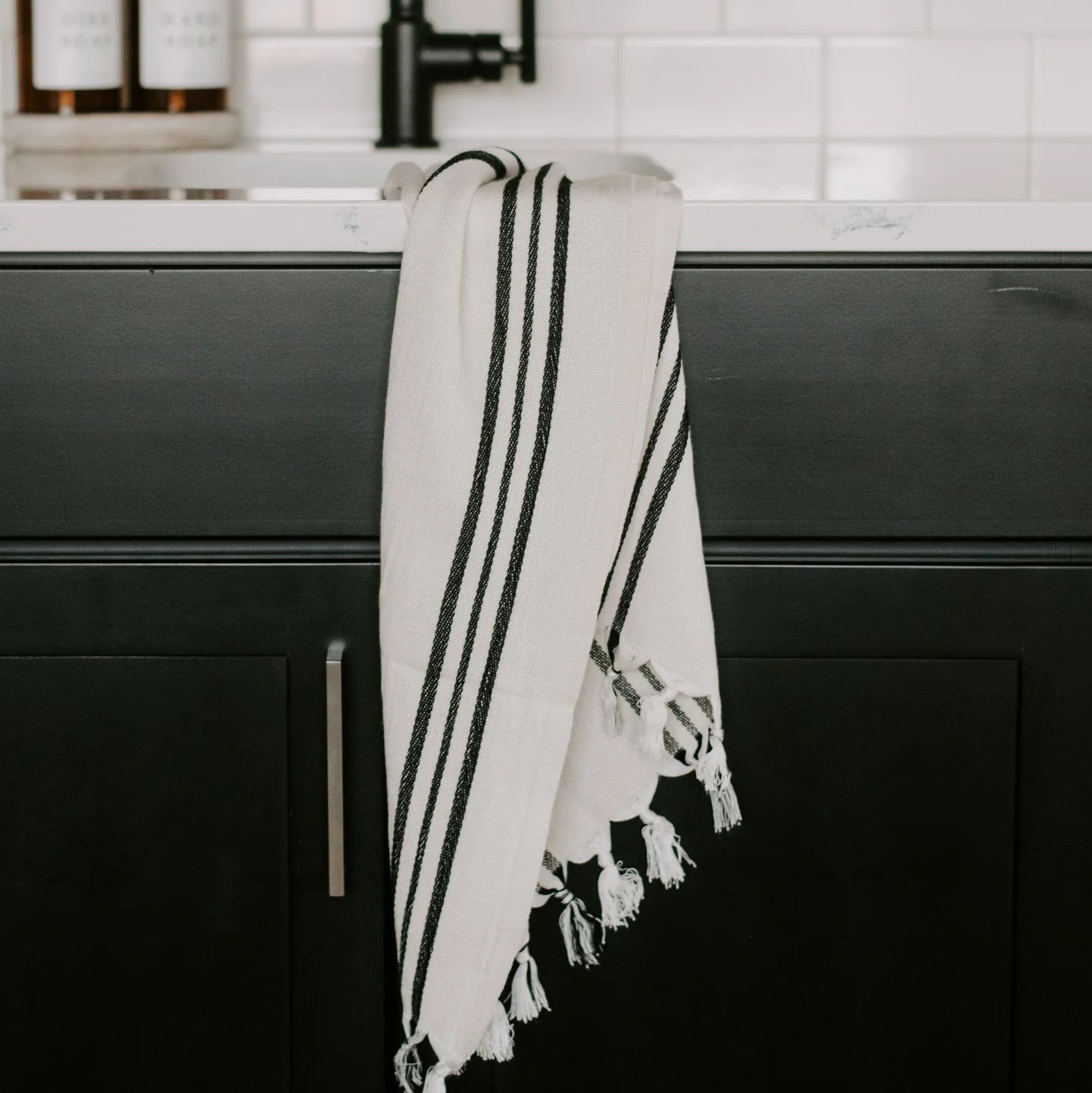 Jordan Turkish Cotton + Bamboo Hand Towel - Three Stripe | Sweet Water Decor, LLC