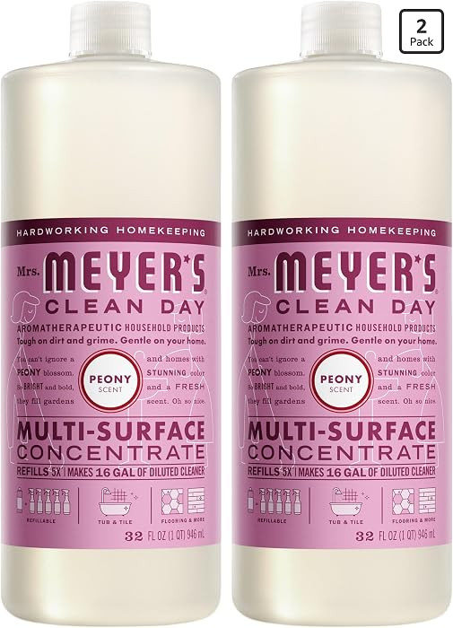 MRS. MEYER'S CLEAN DAY Multi-Surface Everyday Concentrate, Peony Scent, 32 Fl Oz Bottle - 2 Pack | Amazon (US)