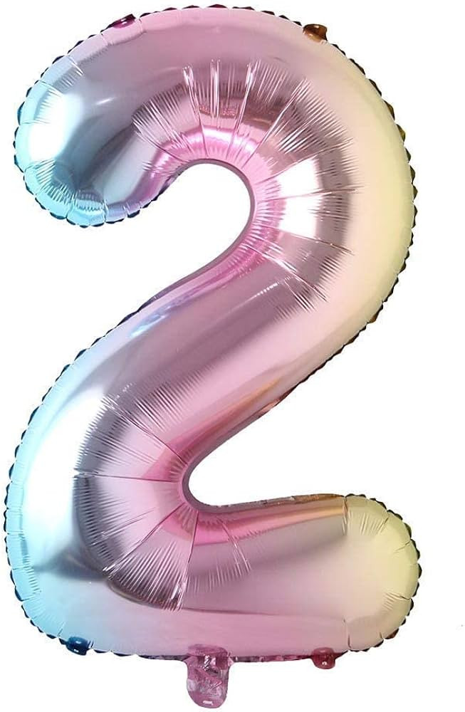 40 inch Rainbow Gradient Colorful Big Size Number Foil Helium Balloons Birthday Party Celebration... | Amazon (US)