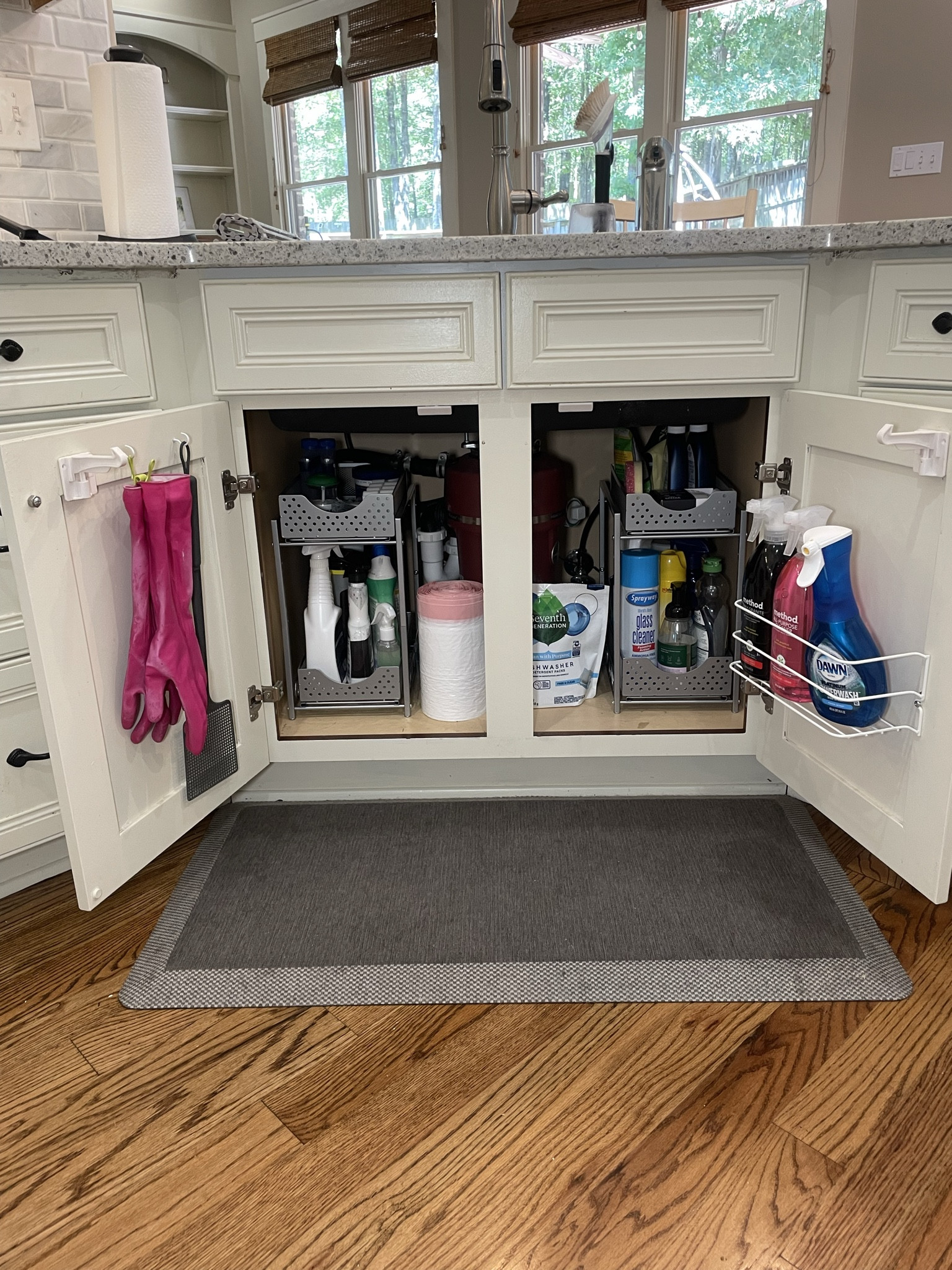 What is worse than trying to find something in the back of the cabinet under the sink?
Finally tackling a task we've put off for far too long - no more frantic searches, just organized bliss every time I open this cabinet!

#sinkorganization #organizedkitchen #undersink #undersinkrevamp 

#LTKfindsunder50 #LTKhome