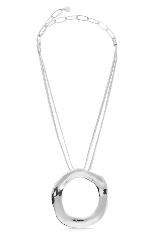 Ettika Open Circle Statement Necklace in Silver at Nordstrom | Nordstrom
