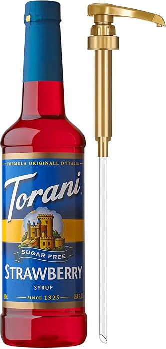 Torani Sugar Free Syrup, Strawberry, Zero-Calorie Flavoring for Drinks, Pump Included, 25.4 Oz | Amazon (US)