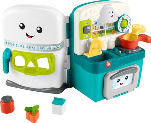 Fisher-Price Baby & Toddler Toy Laugh & Learn Learning Kitchen Playset with Music Lights & 5 Play Pieces for Kids Ages 6+ Months | Amazon (US)