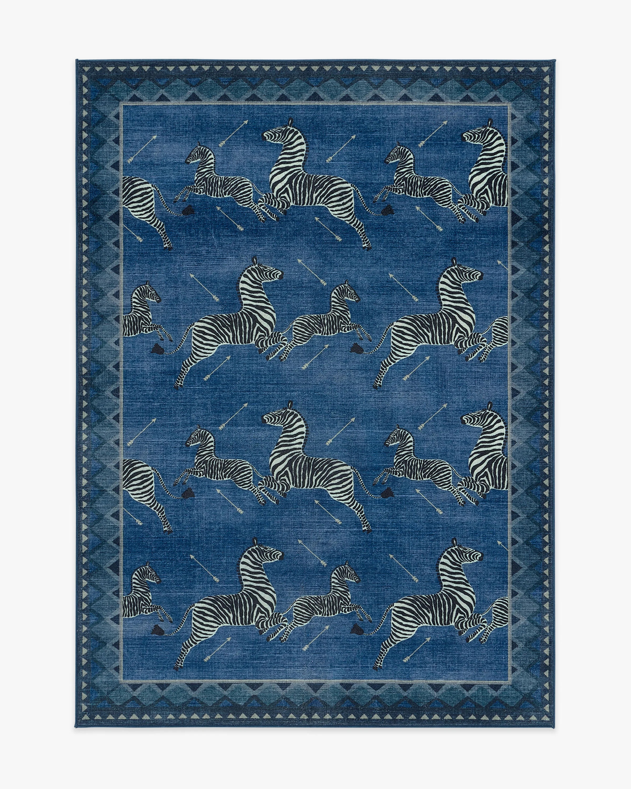 Zebras Blue Rug by Scalamandré | Ruggable US | Ruggable
