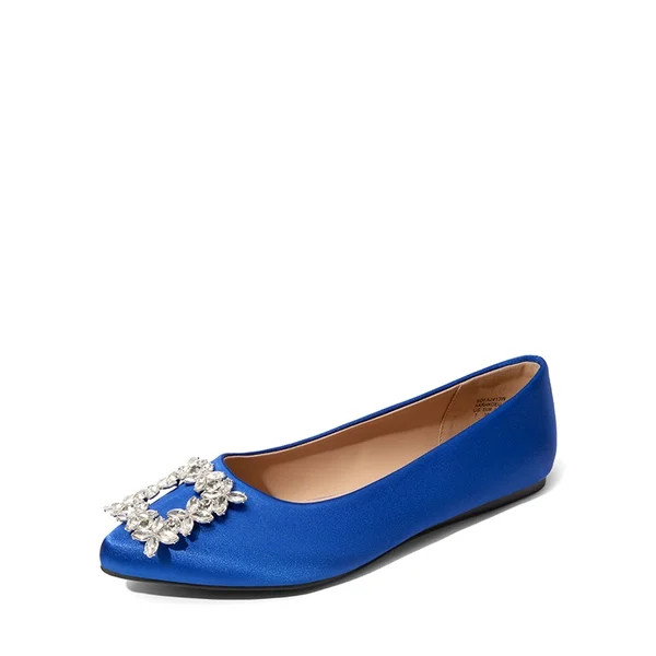 Rhinestone Square Buckle Flats | Dream Pairs