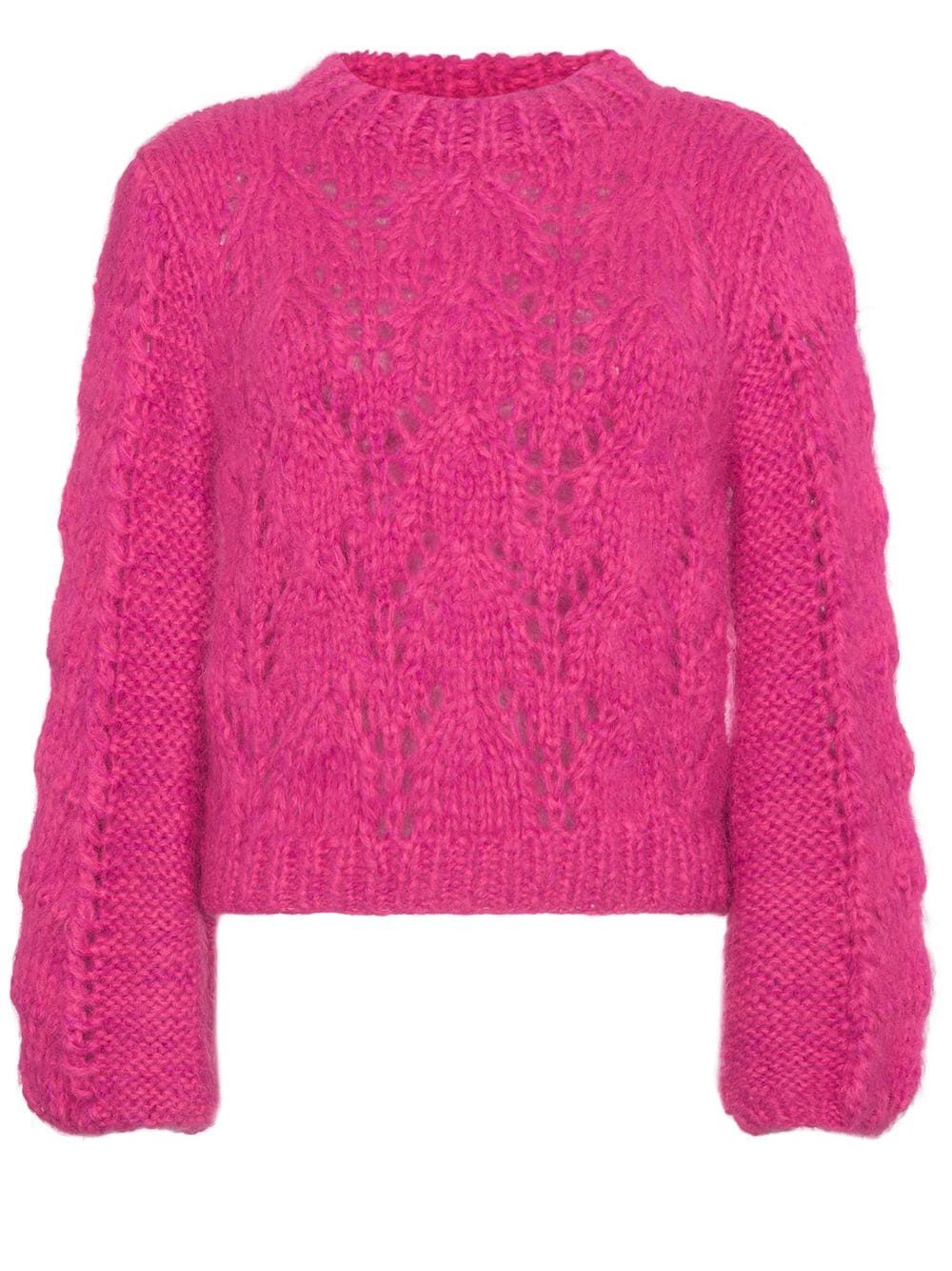 Ganni pink Julliard knitted jumper - Pink & Purple | FarFetch US