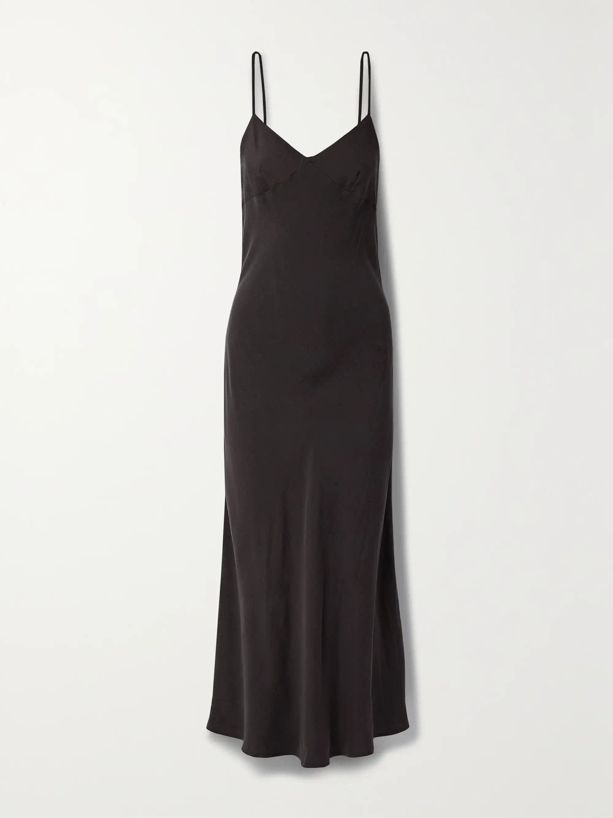 Dark brown Kim TENCEL-blend sateen maxi dress | LESET | NET-A-PORTER | NET-A-PORTER (UK & EU)