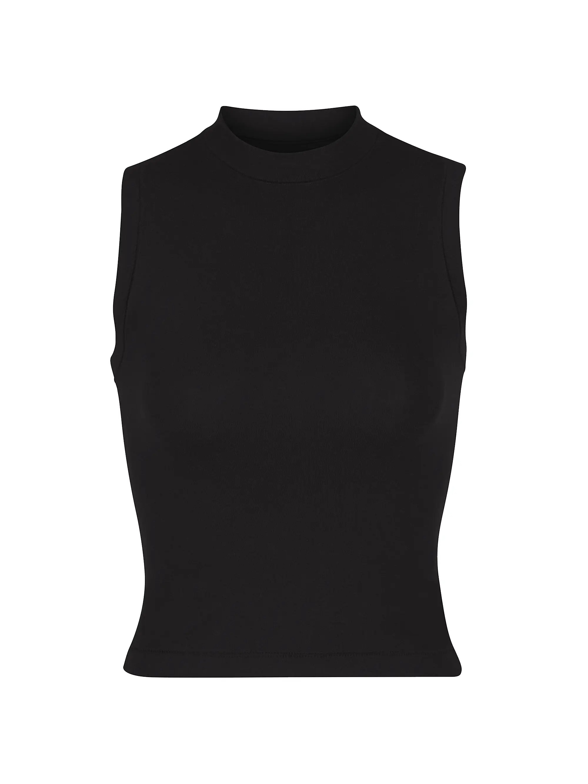 Cotton Jersey Mock Neck Tank | Saks Fifth Avenue