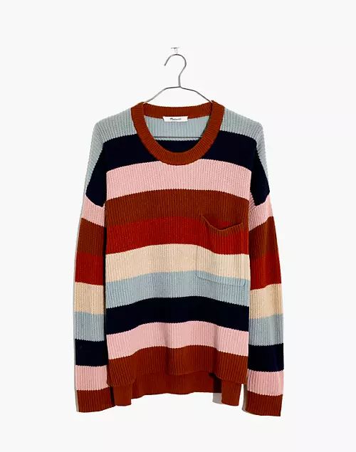 Thompson Pocket Pullover Sweater in Rainbow Stripe | Madewell