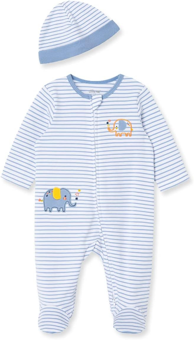 Little Me Baby Boys 100% Cotton Footie and Cap Set, Preemie to 9 Months | Amazon (US)
