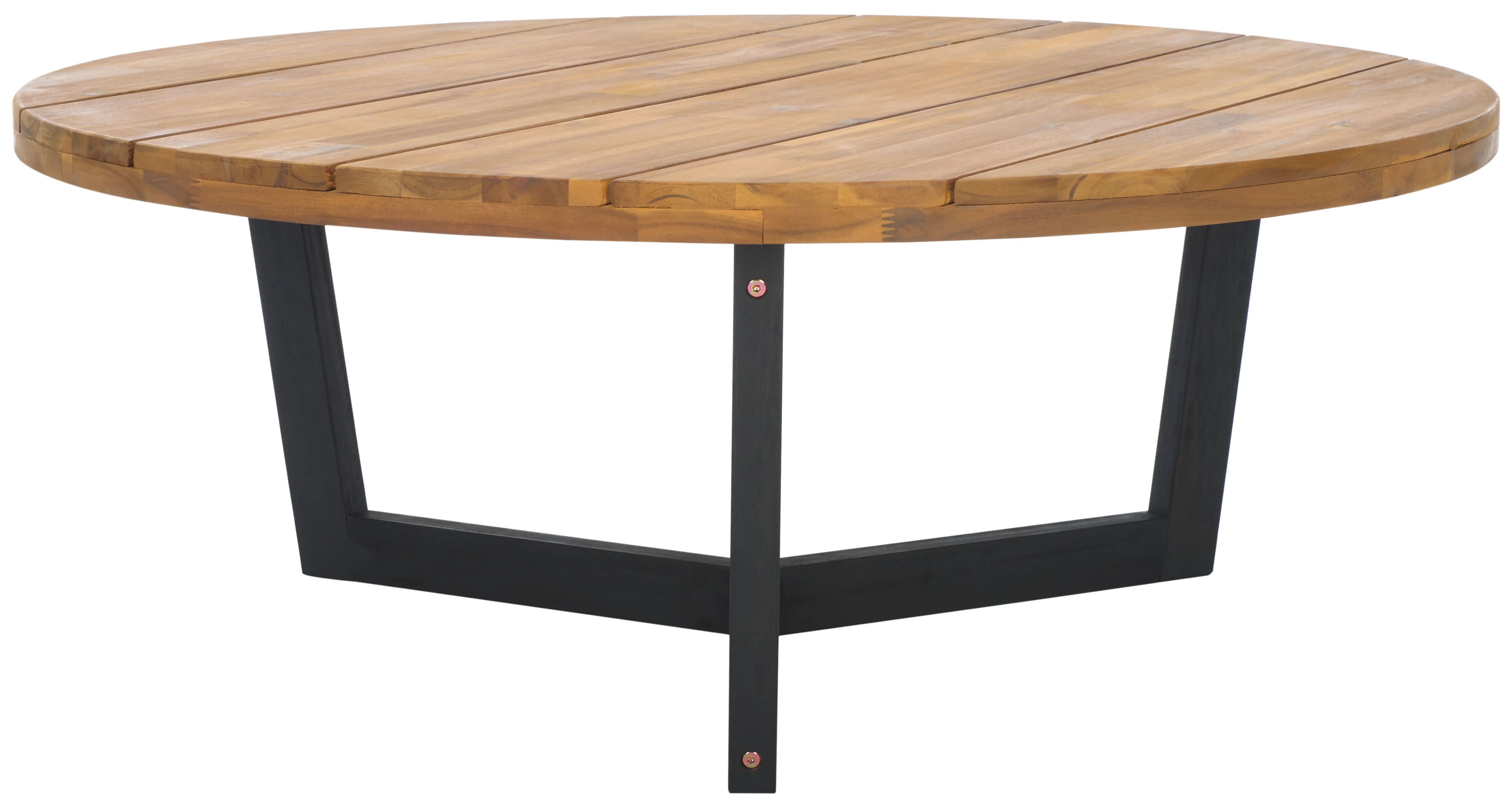 SAFAVIEH Leo Outdoor Patio 3 Leg Round Coffee Table, Natural/Black | Walmart (US)