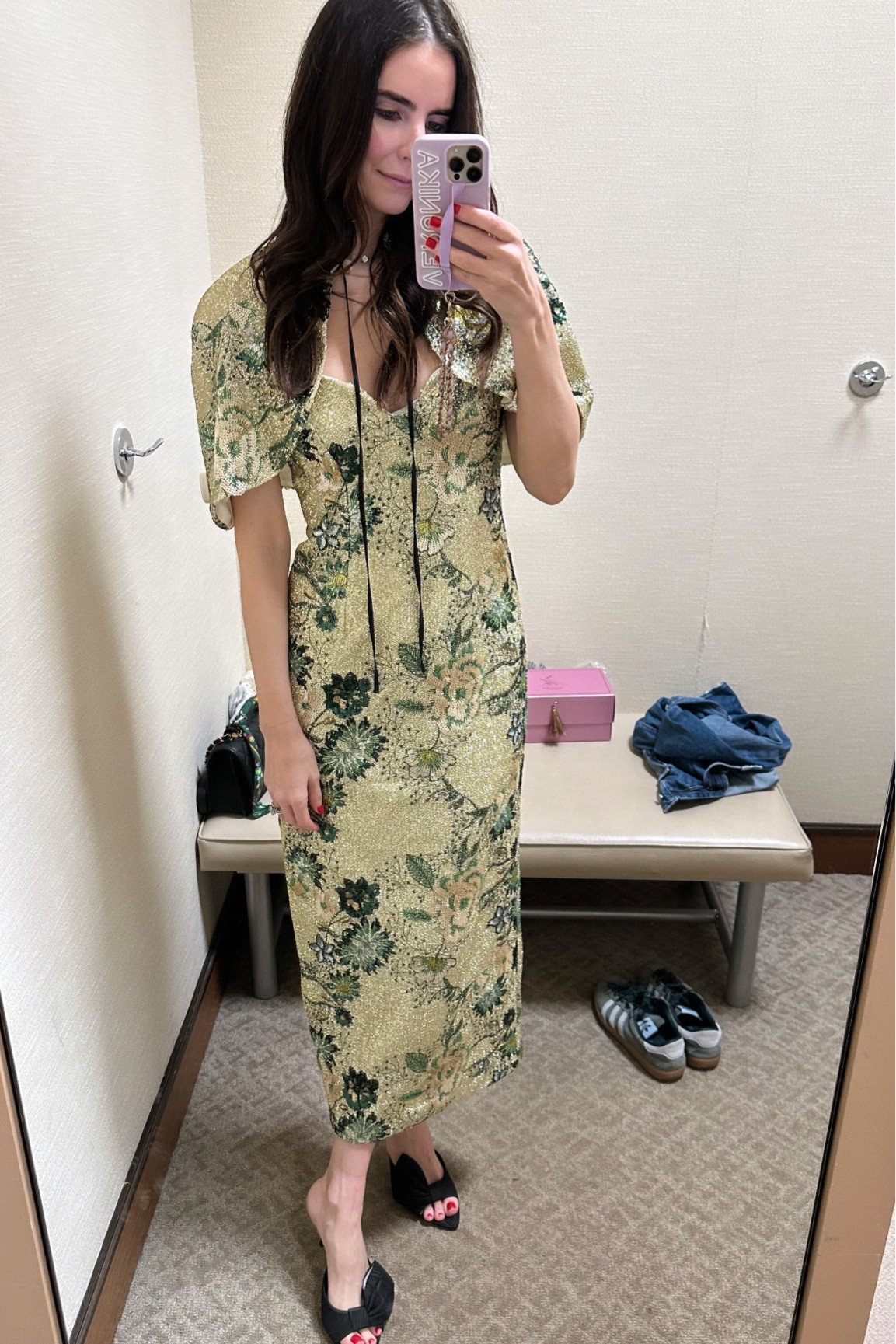 Dillard’s sparkly Antonio melani holiday dress with sparkly cape. Size 4. 