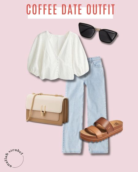 A cute coffee date outfit! I love this top from H&M! They always have the cutest tops 💕 The sandals are so comfy and add the perfect touch to any outfit. They're by Reef! 

#LTKShoeCrush #LTKStyleTip #LTKItBag