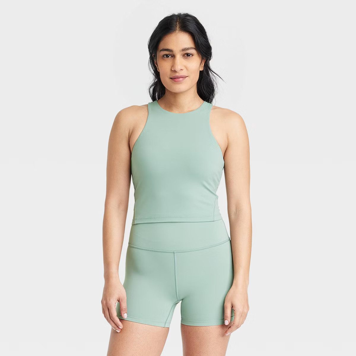 Women's Everyday Soft High Neck Cropped Support Tank Top - All In Motion™ | Target