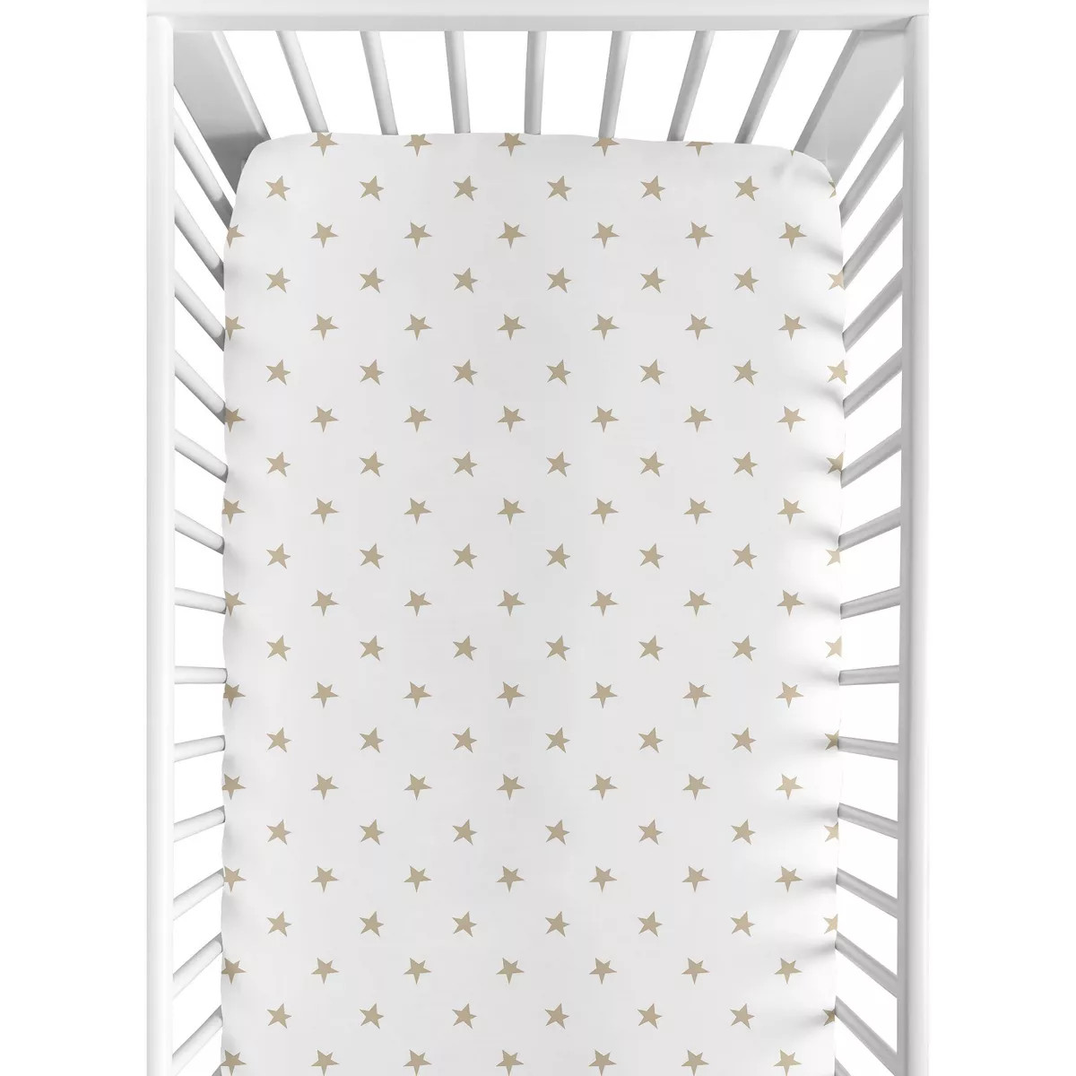 Sweet Jojo Designs Girl Baby Fitted Crib Sheet Celestial Gold and White | Target