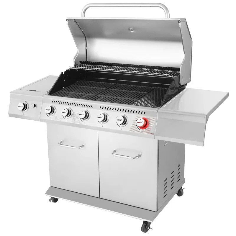 Gas Grill Royal Gourmet 6 - Burner Free Standing Liquid Propane 74000 BTU Gas Grill with Side Bur... | Wayfair North America