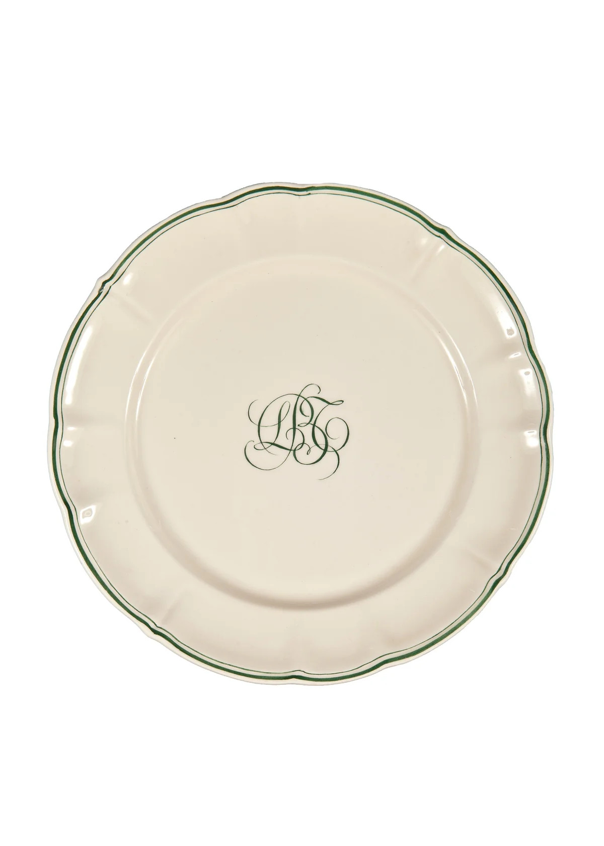 Bespoke Milano Plate with Central Simple Monogram, Set of 12 | Over The Moon