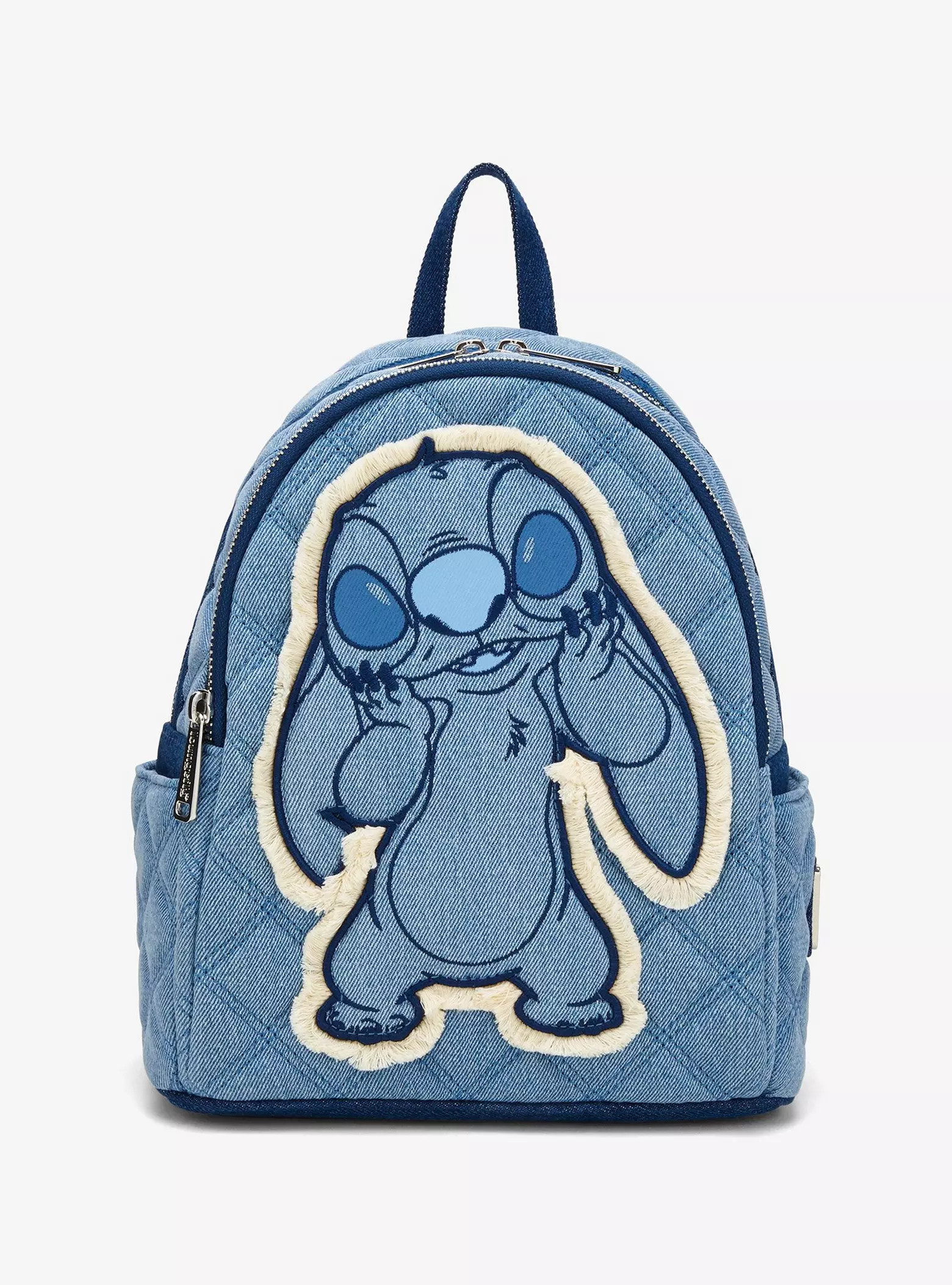 Loungefly Disney Lilo & Stitch Denim Patchwork Mini Backpack \u2014 BoxLunch Exclusive | BoxLunch | BoxLunch