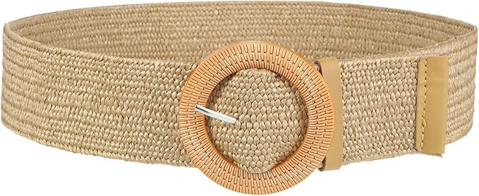 Satinior Women Straw Woven Elastic Stretch Waist Belt Dress Belt Braided Waist Belt for Ladies Bo... | Amazon (UK)