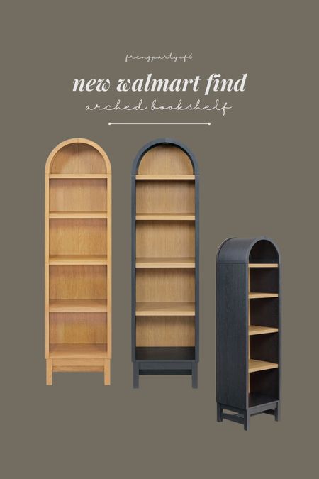 New arched Walmart bookshelf under $135! Available in the honey wood and black finished. These will sell out quick!

#LTKHome #LTKStyleTip