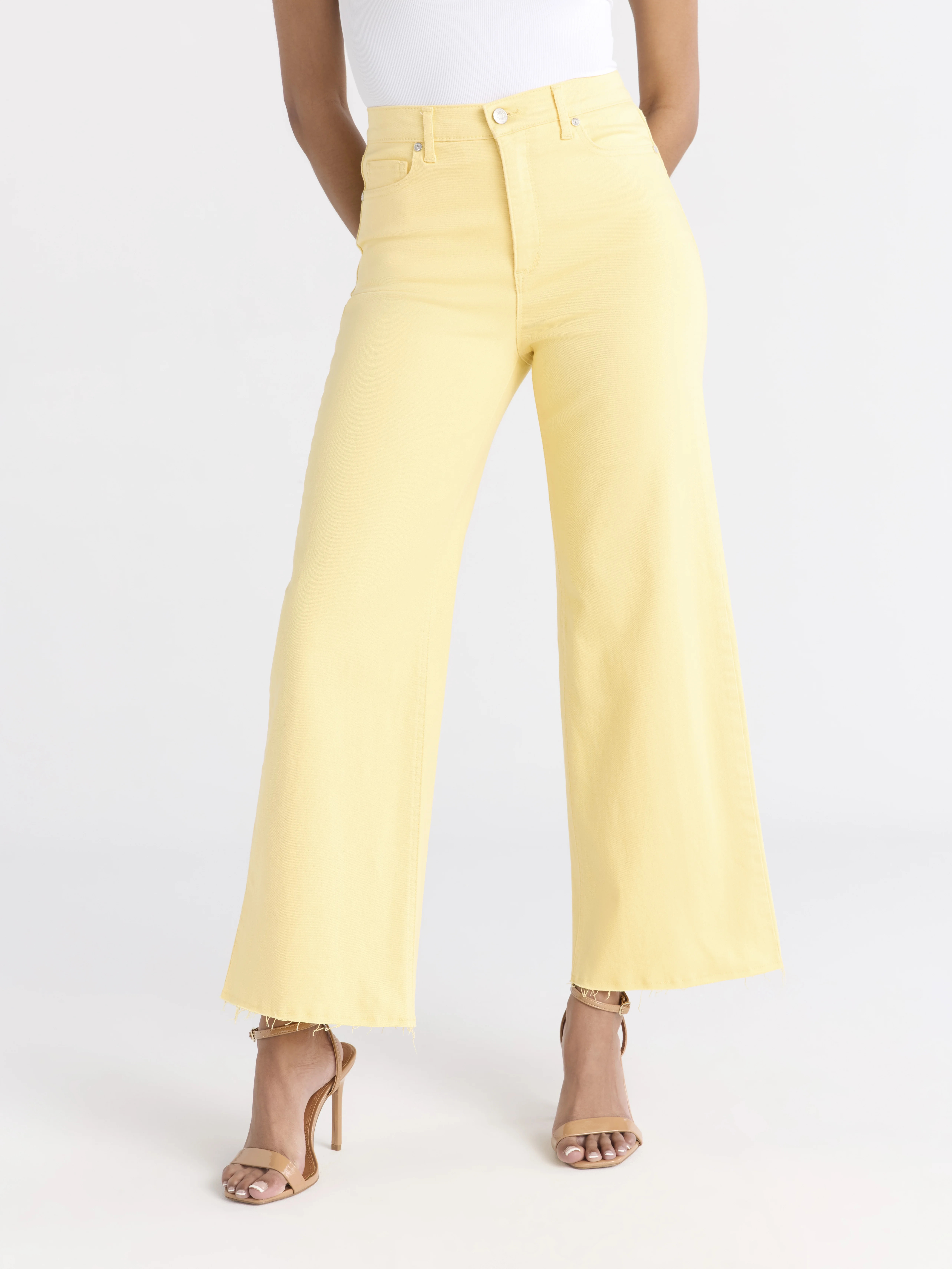 Sofia by Sofia Vergara Women's and Women's Plus Margot Wide Crop Super High Rise Jeans, Sizes 0-2... | Walmart (US)