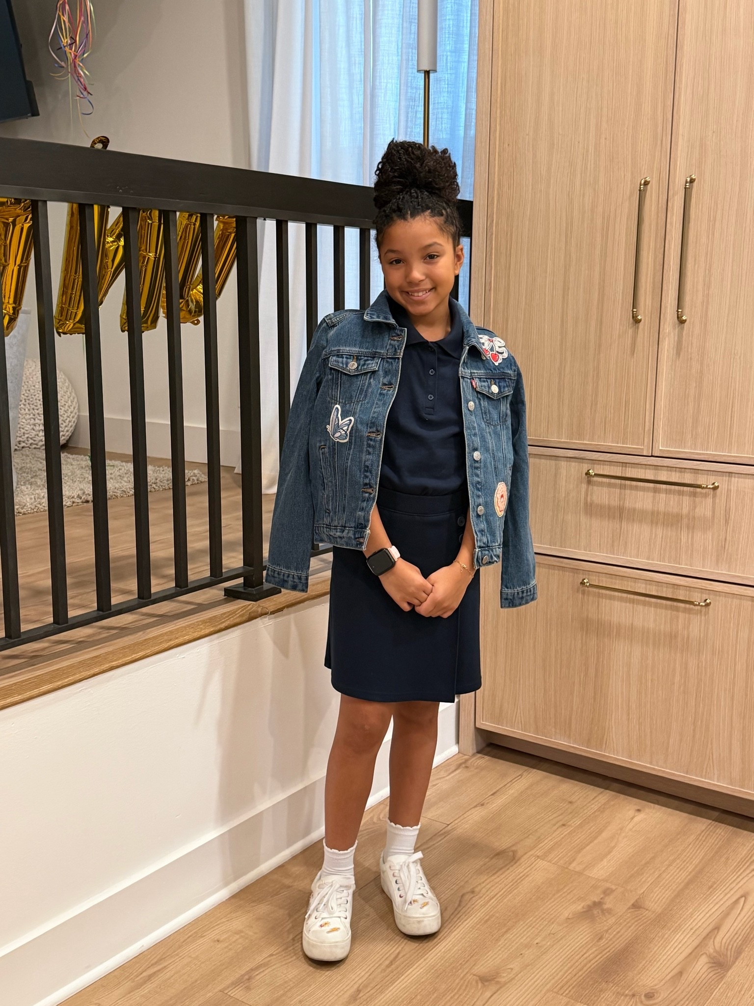 Ava looked so cute today! She’s trying to wear the jacket over the shoulder like me- I’m obsessed! The cutest little school-day upgrade. 💙

A denim jacket + comfy sneakers instantly makes a basic school uniform feel more styled without making it fussy; her jacket is from Macy’s and the sneakers are from Target, so everything is still super practical for everyday wear.

girls school outfit, back to school outfits, kids denim jacket, girls uniform outfit, kids sneakers, school outfit ideas, girls casual outfits, Macy’s kids fashion, Target kids shoes, kids fall outfits, girls back to school clothes, school uniform styling, kids everyday outfits

📲 Download the free LTK app & follow @kirasfashionfinds to shop all my daily finds.

#LTKKids #LTKBackToSchool #LTKFamily

#LTKKids #LTKmomlife