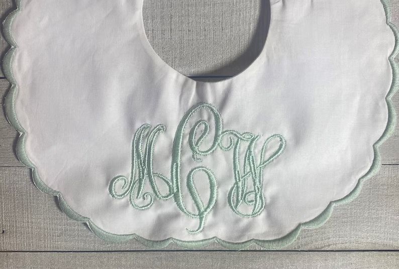 Personalized, Monogrammed, Embroidered, Baby, Baptism, Birth, Christening, Heirloom, Scalloped Wh... | Etsy (US)