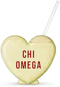 Sorority Shop Chi Omega Tumbler with Straw - Candy Heart Shaped 16 Oz Tumbler with Lid and Silico... | Amazon (US)