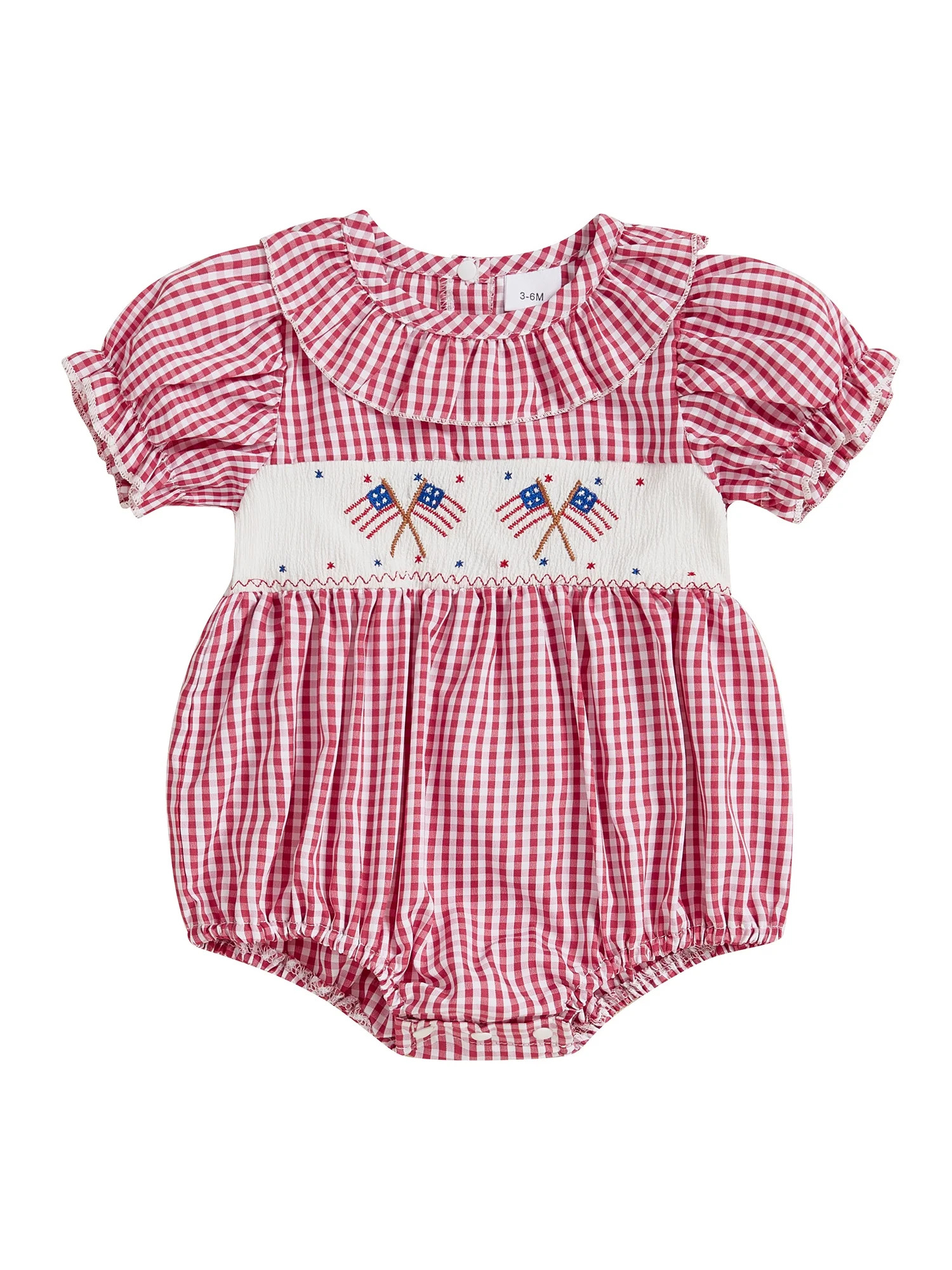 BemeyourBBs Newborn Baby Girl 4th of July Outfit Patriot Independent Day Clothes Smocked Bubble R... | Walmart (US)